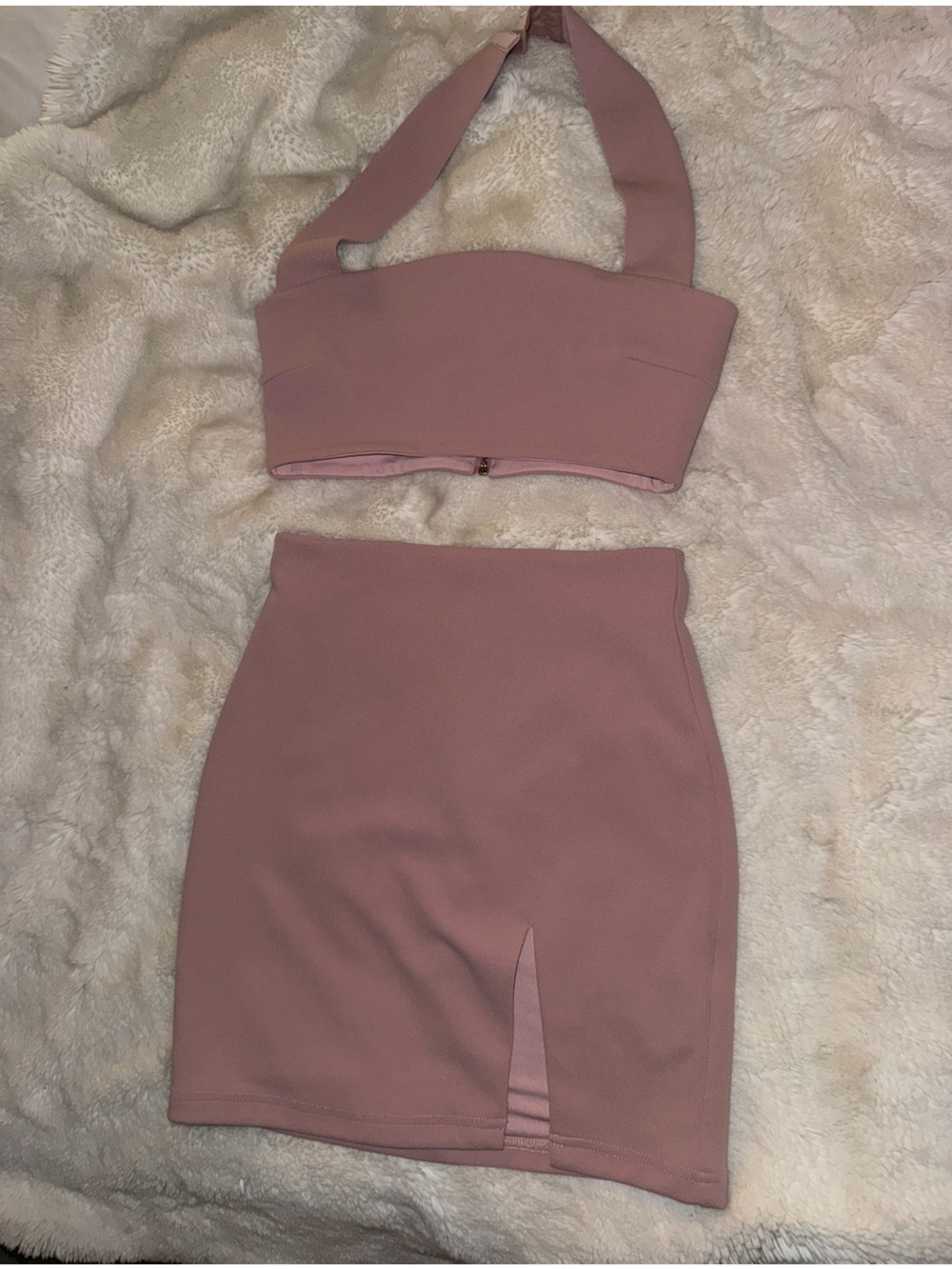BabyBoo Fashion Two-Piece Mauve Pink Skirt Set - S